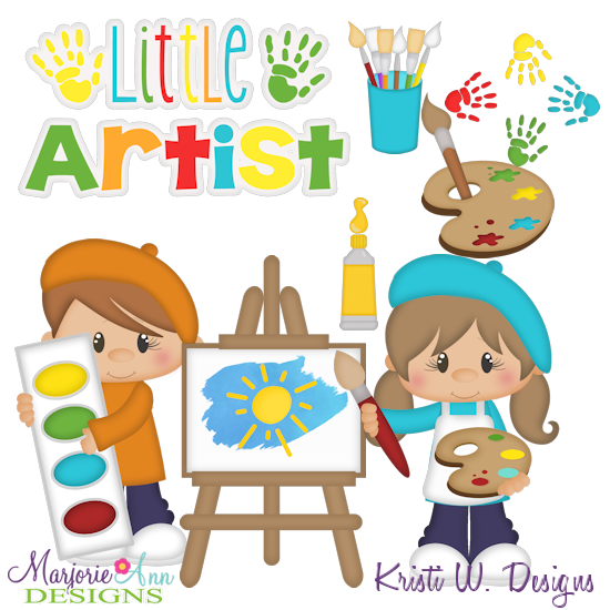 Little Artist 2 SVG Cutting Files Includes Clipart - Click Image to Close